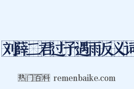 刘薛二君过予遇雨反义词是什么意思的图片
